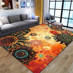 Flowers Print Non-slip Resistant Rug Machine Washable Waterproof Carpet