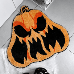 Gothic Pumpkin Plush Carpet for Living Room 39x41inch