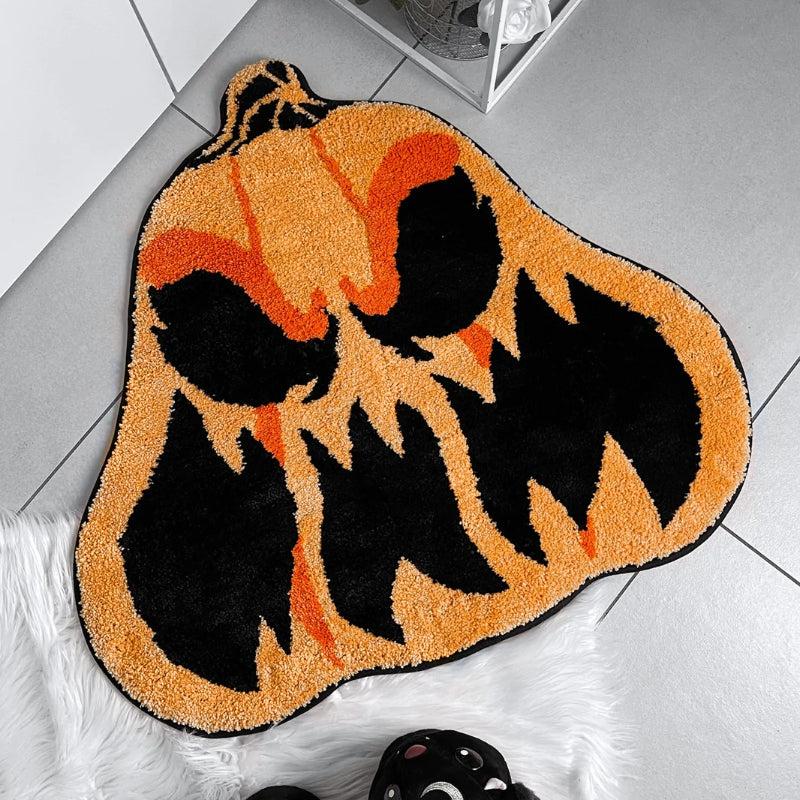 Gothic Pumpkin Plush Carpet for Living Room 39x41inch