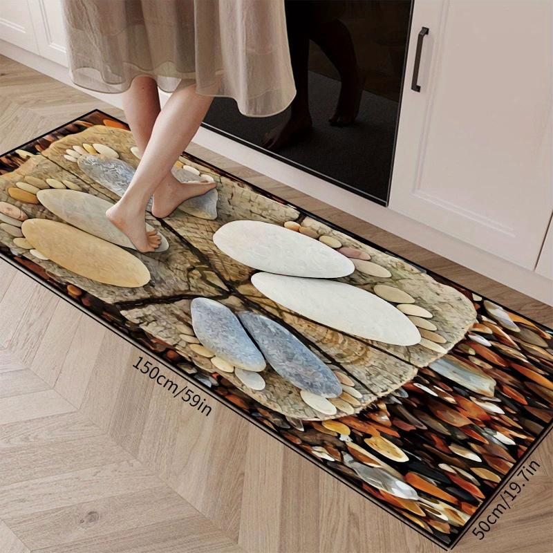 Soft Rustic Kitchen Rug Anti Fatigue Non Slip Absorbent Washable Bath Mat