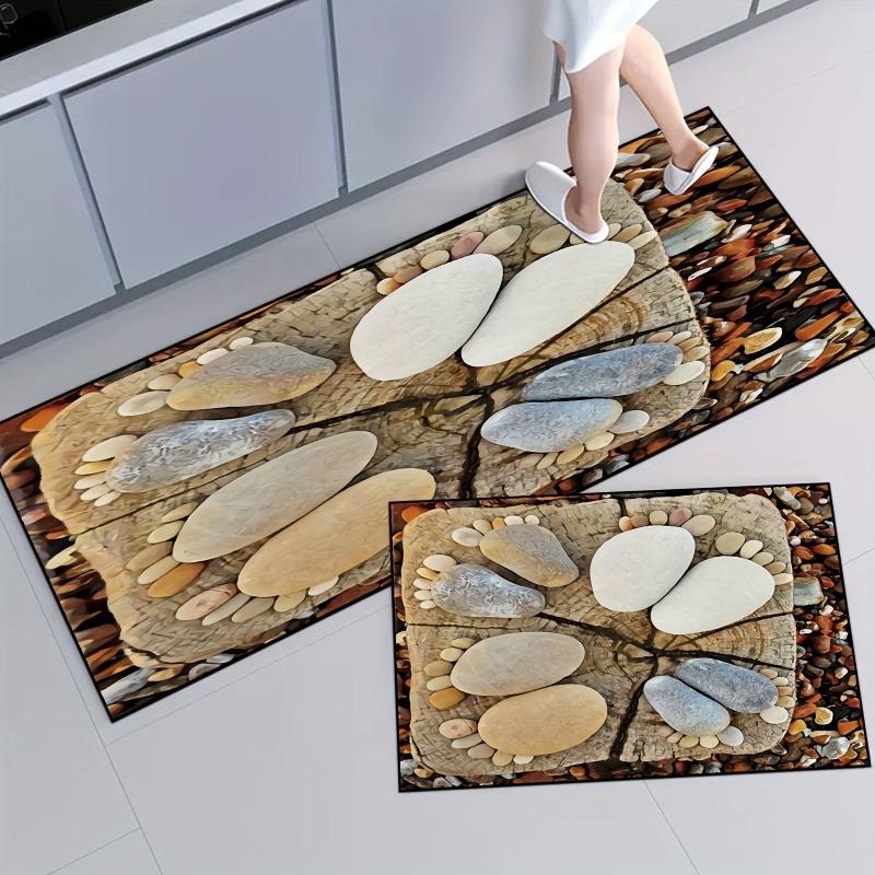 Soft Rustic Kitchen Rug Anti Fatigue Non Slip Absorbent Washable Bath Mat