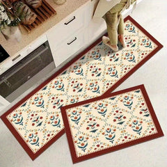 Vintage Cushioned Anti Fatigue Kitchen Rug Non Slip Waterproof Kitchen Runner