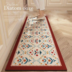 Vintage Cushioned Anti Fatigue Kitchen Rug Non Slip Waterproof Kitchen Runner