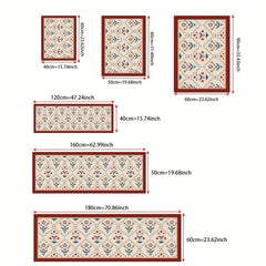 Vintage Cushioned Anti Fatigue Kitchen Rug Non Slip Waterproof Kitchen Runner