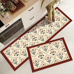 Vintage Cushioned Anti Fatigue Kitchen Rug Non Slip Waterproof Kitchen Runner