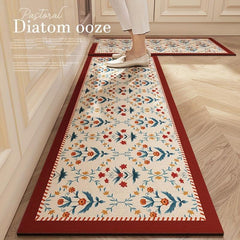 Vintage Cushioned Anti Fatigue Kitchen Rug Non Slip Waterproof Kitchen Runner