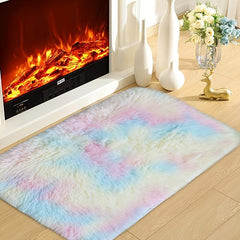 Fluffy Colorful Rugs Soft Rainbow Area Rugs For Girls Room