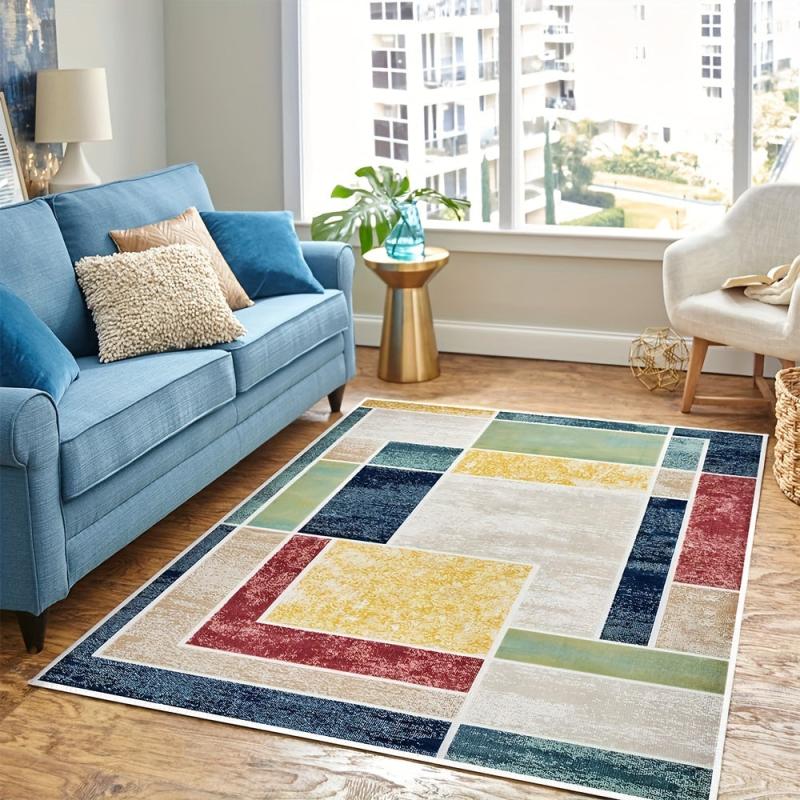 Anti Fatigue Geometric Indoor Outdoor Mat Soft Polyester Fiber