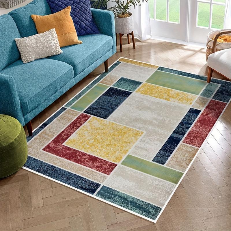 Anti Fatigue Geometric Indoor Outdoor Mat Soft Polyester Fiber