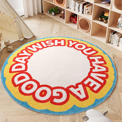Round Area Rug Cashmere Bedroom Decor Carpet Bedside Carpet