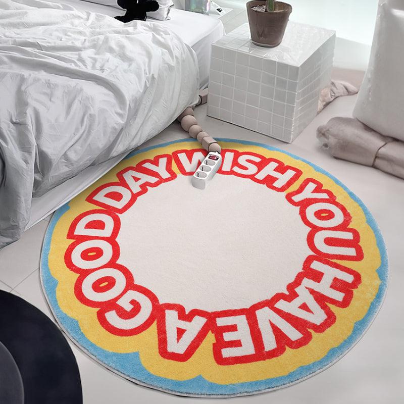 Round Area Rug Cashmere Bedroom Decor Carpet Bedside Carpet