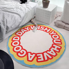 Round Area Rug Cashmere Bedroom Decor Carpet Bedside Carpet
