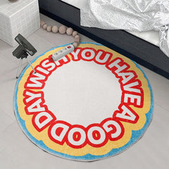 Round Area Rug Cashmere Bedroom Decor Carpet Bedside Carpet