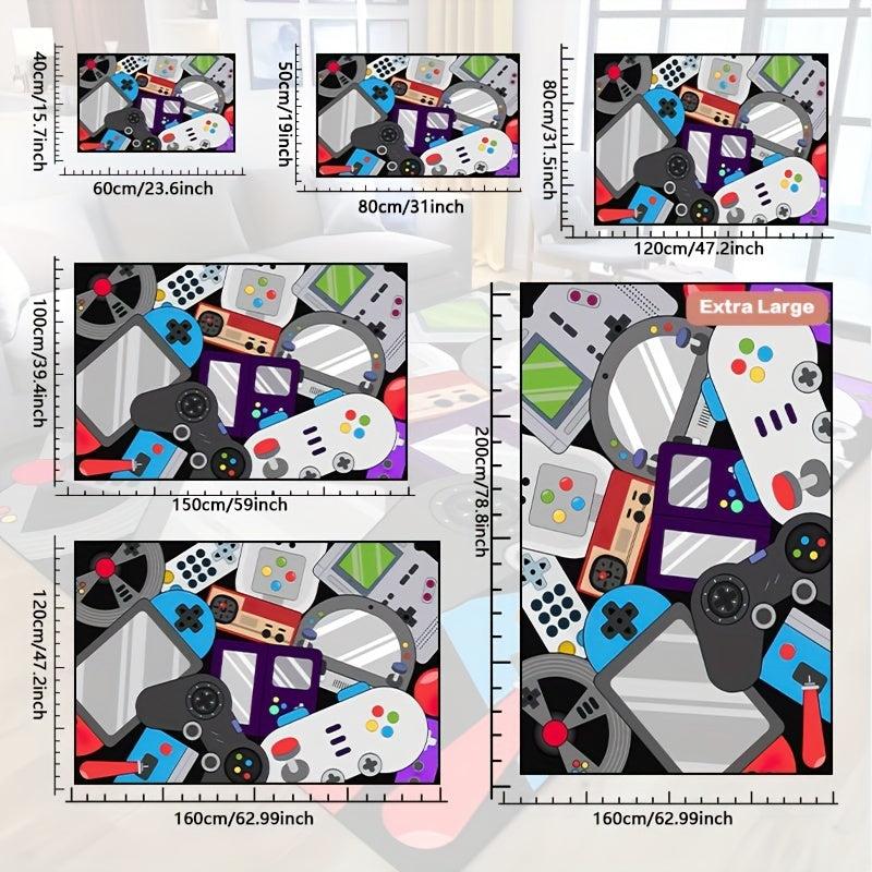 Large 3D Gaming Area Rug Washable Gamepad Carpet Bedroom Living Room Carpet