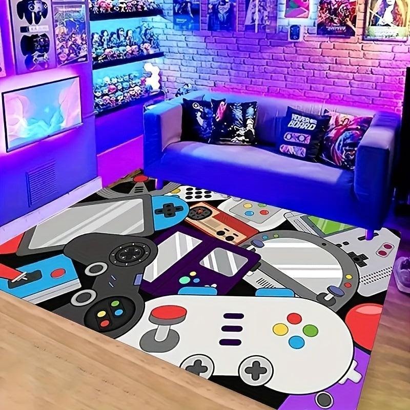 Large 3D Gaming Area Rug Washable Gamepad Carpet Bedroom Living Room Carpet
