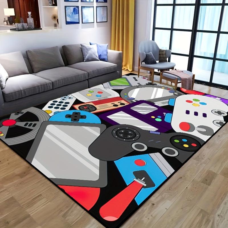 Large 3D Gaming Area Rug Washable Gamepad Carpet Bedroom Living Room Carpet