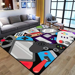Large 3D Gaming Area Rug Washable Gamepad Carpet Bedroom Living Room Carpet