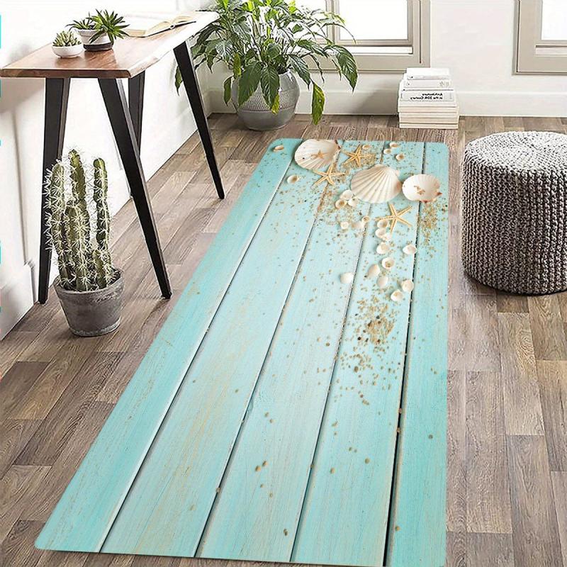 Beach Wood Plank Mat Soft Floor Mat for Bedroom Living Room Kitchen and Entrance