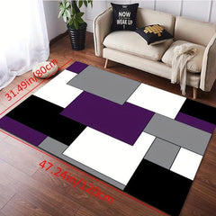 Soft and Absorbent Block Bathroom Mat for Living Room Decor