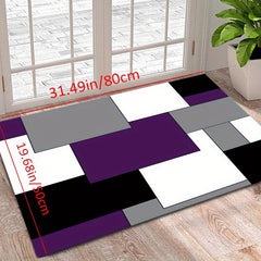 Soft and Absorbent Block Bathroom Mat for Living Room Decor