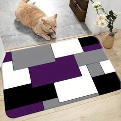 Soft and Absorbent Block Bathroom Mat for Living Room Decor