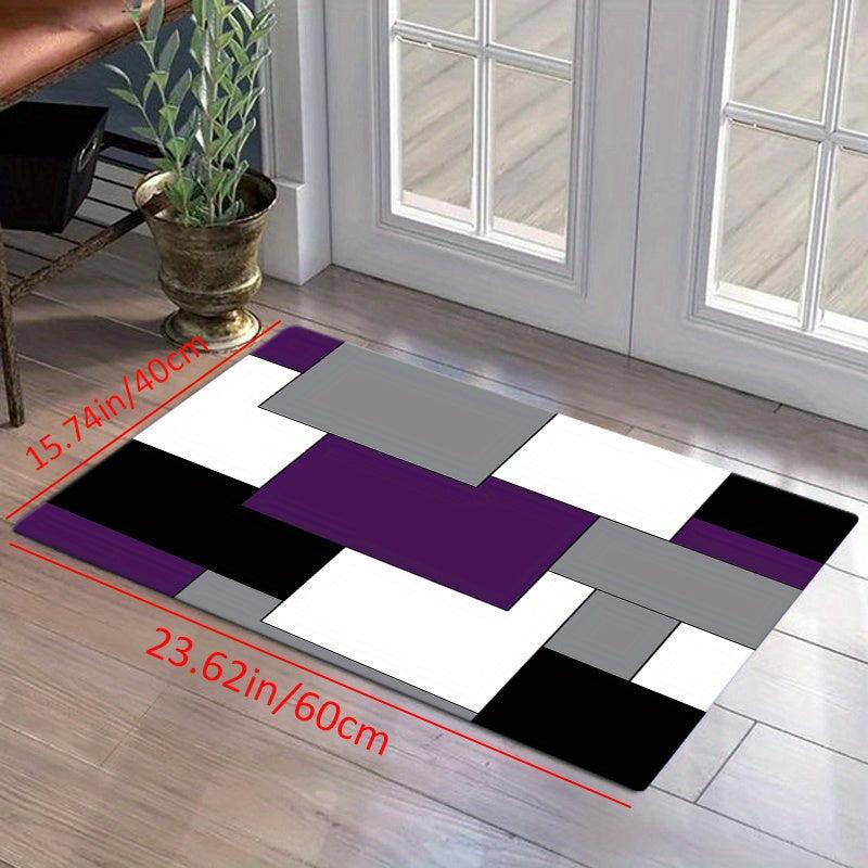 Soft and Absorbent Block Bathroom Mat for Living Room Decor