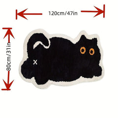 Cat Shag 31 X47 Area Rug Non slip Soft Cat Shaped Throw Mat For Living Room