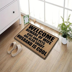 Beware Of Wife Kids Are Shady Husband Is Personalized Doormat