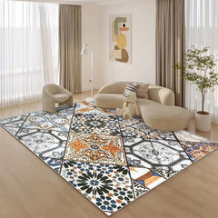 Soft Abstract Area Rugs Morandi Geometric Pattern Rug Light Style Floor Mat
