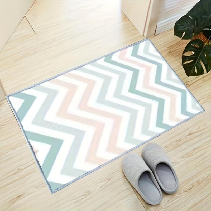 Beige Golden Lines Area Rug Modern Abstract Design