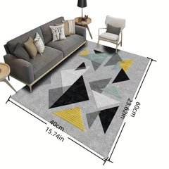 Beige Golden Lines Area Rug Modern Abstract Design