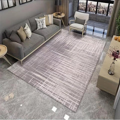 Beige Golden Lines Area Rug Modern Abstract Design