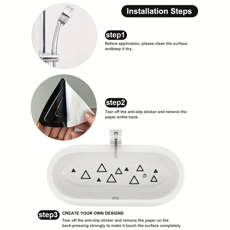 10pcs Non-slip Triangle Shower Tread Sticker