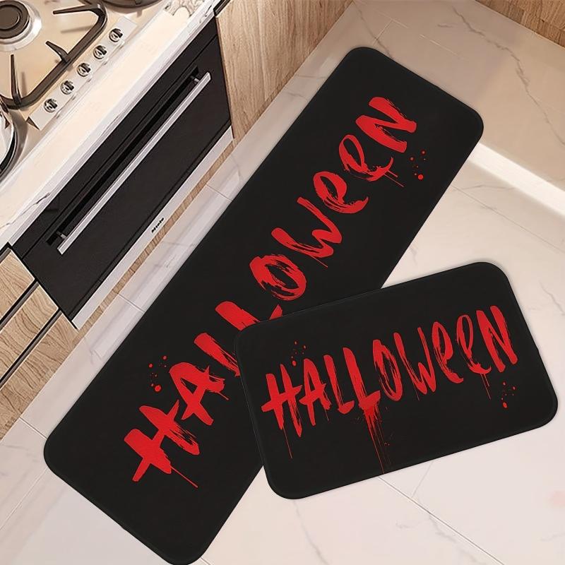 2pcs Non-Skid Halloween Bloody Kitchen Runner Rug