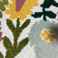 Colorful Flowers Bath Floor Mat Non Slip Bathroom Toilet Rug Indoor Carpet