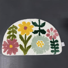 Colorful Flowers Bath Floor Mat Non Slip Bathroom Toilet Rug Indoor Carpet