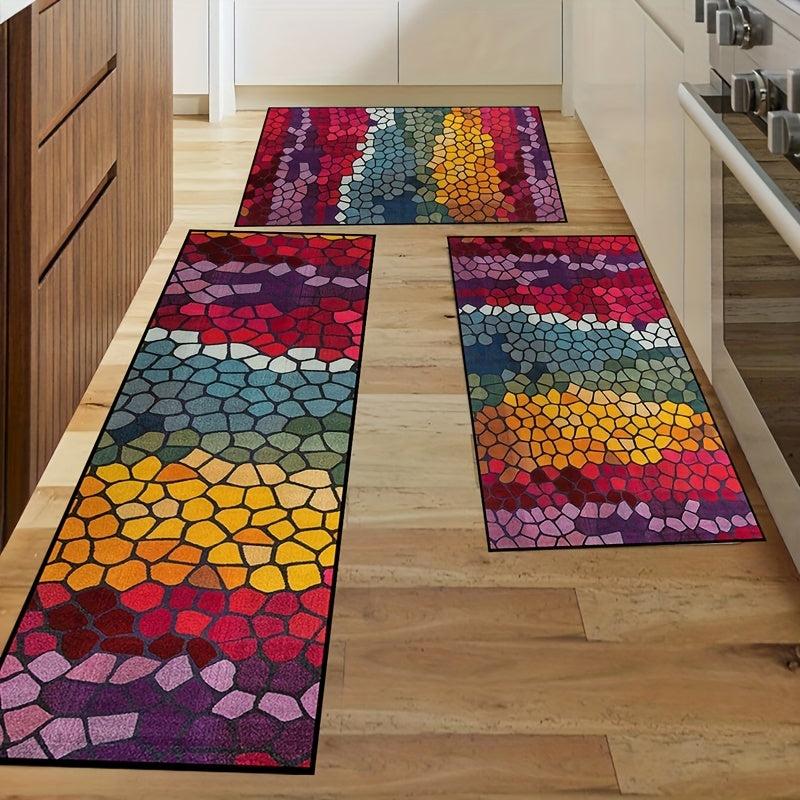 Colorful Pattern Non-slip Washable Carpet Soft Floor Mat