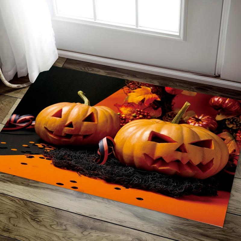Halloween Area Rug Modern Velvet Rug Non-slip Soft Mat