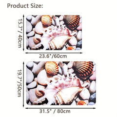 3D Pebbles Shellsprint Indoor Floor Mat Non Slip Area Rug