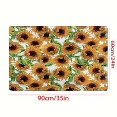 Sunflower Welcome Doormat Anti Fatigue Low Pile Indoor Outdoor Entrance Mat