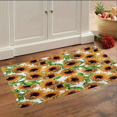 Sunflower Welcome Doormat Anti Fatigue Low Pile Indoor Outdoor Entrance Mat