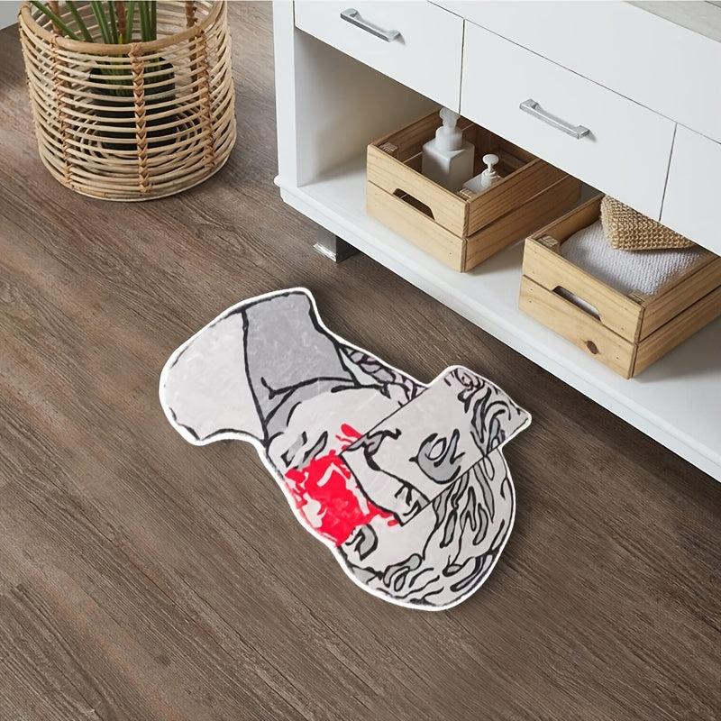 Soft Fluffy Cashmere Area Rug Halloween Horror Dead David Mask