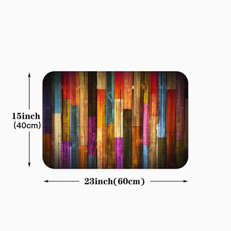 Vintage Wood Print Anti Fatigue Kitchen Mat Absorbent Bath Mat Laundry Floor Mat