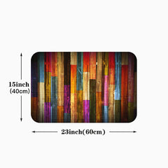 Vintage Wood Print Anti Fatigue Kitchen Mat Absorbent Bath Mat Laundry Floor Mat