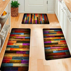 Vintage Wood Print Anti Fatigue Kitchen Mat Absorbent Bath Mat Laundry Floor Mat