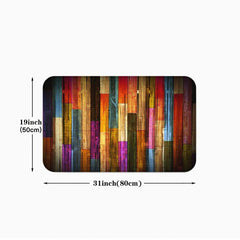 Vintage Wood Print Anti Fatigue Kitchen Mat Absorbent Bath Mat Laundry Floor Mat