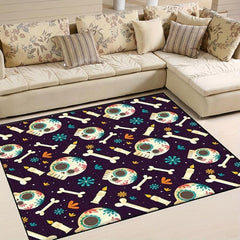 Skull Carpet Runner Bone Pattern Bath Mat Non Slip Absorbent Floor Mat