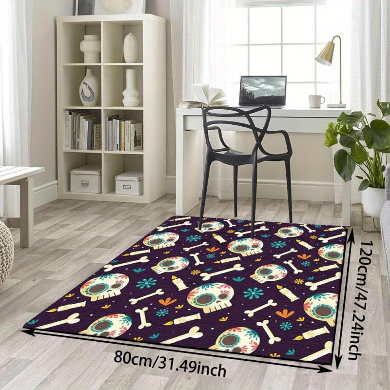 Skull Carpet Runner Bone Pattern Bath Mat Non Slip Absorbent Floor Mat