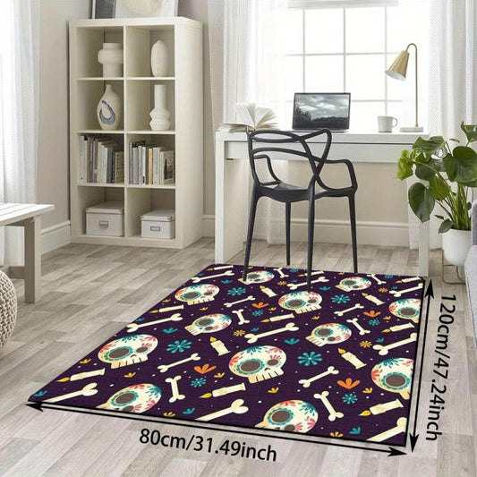 Skull Carpet Runner Bone Pattern Bath Mat Non Slip Absorbent Floor Mat