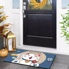 1pc Fortune Cat Entry Door Mats for Living Room Bedroom Game Room